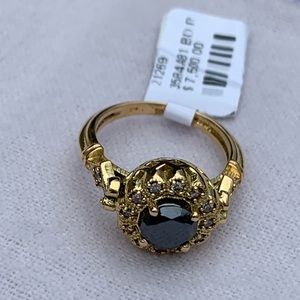1 carat black diamond ring, size 7